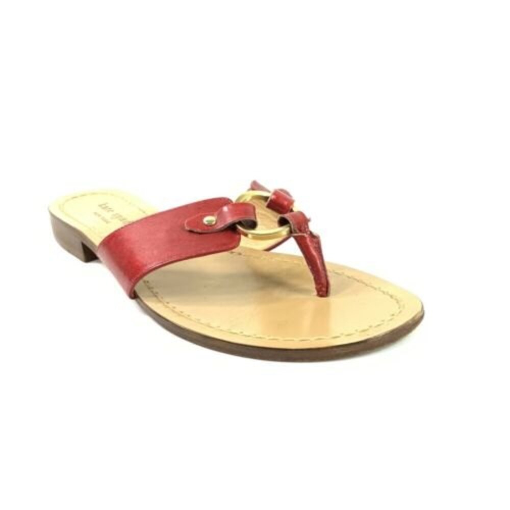 Kate Spade New York Red Leather Ring Thong Sandals 6